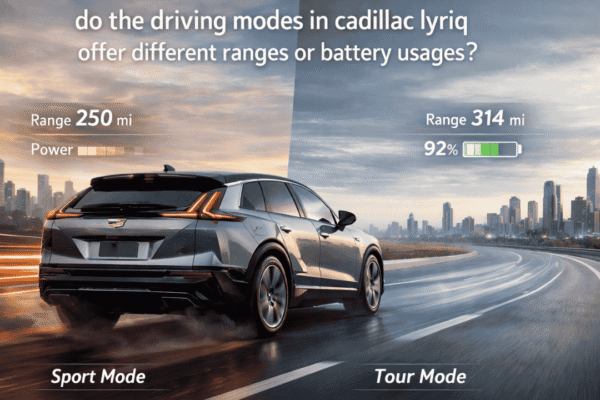 do the driving modes in cadillac lyriq offer different ranges or battery usages?