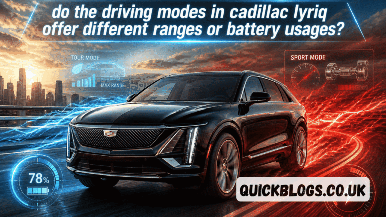 do the driving modes in cadillac lyriq offer different ranges or battery usages?