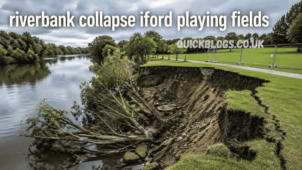riverbank collapse iford playing fields