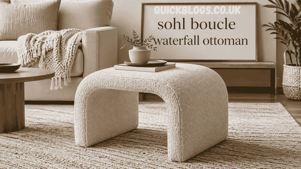sohl boucle waterfall ottoman